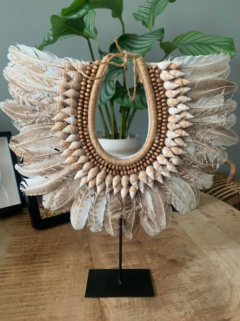 Veren/schelpen boho standaard, Ophalen, Zo goed als nieuw, Boho