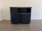 Vintage donkerblauw kastje, Huis en Inrichting, Kasten | Dressoirs, Ophalen, Met deur(en), 50 tot 100 cm, Zo goed als nieuw
