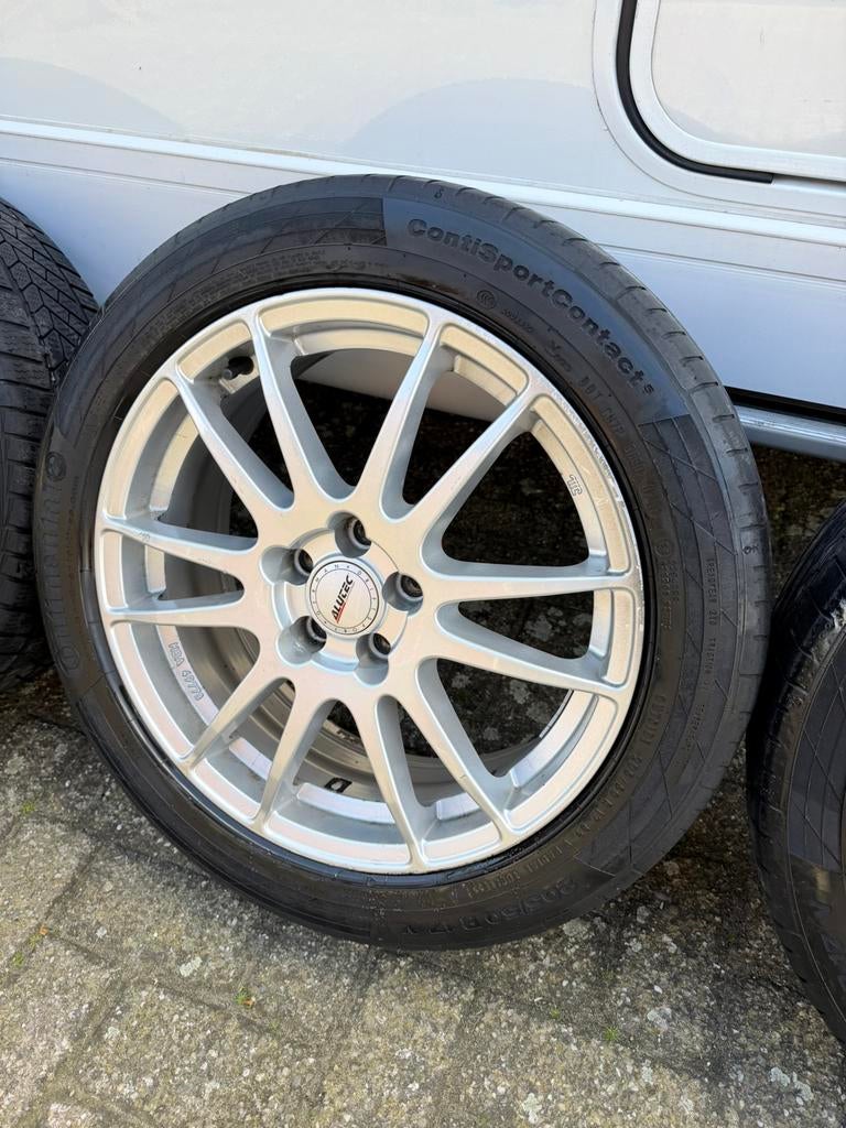 Alutec monstr 17 inch 5x100 sport velgen continental banden, Auto-onderdelen, Banden en Velgen, Ophalen, Gebruikt, Velg(en), VL Custom Scooters