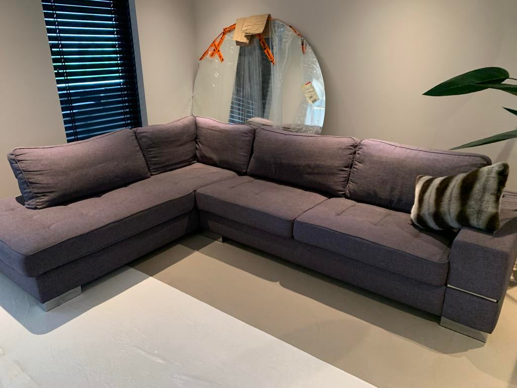 Moderne Hoekbank Grijs - Comfortabel en Stijlvol, Huis en Inrichting, Banken | Bankstellen, 250 tot 300 cm, Gebruikt, 100 tot 125 cm