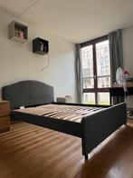 IKEA HAUGA Bedframe 140x200 Grijs + Lattenbodem, Ophalen, Overige materialen, Tweepersoons, 140 cm