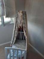 Vintage handgemaakt ledikant hemeltje - crème kant, bruin, Kinderen en Baby's, Babywiegjes en Ledikanten, Ophalen, Gebruikt, Wieg