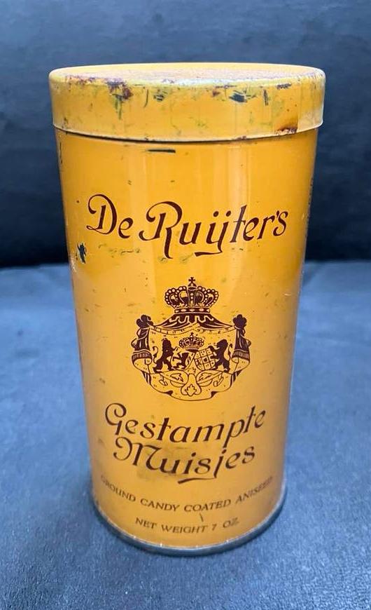 Vintage blik de Ruijters gestampte muisjes, Verzamelen, Blikken, Ophalen of Verzenden, Gebruikt, Overige, Overige merken