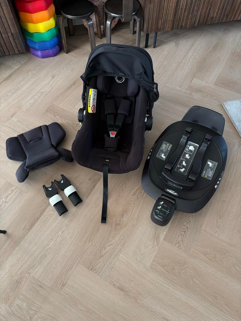 Bugaboo Turtle Air Nuna autostoel + draaibare base + adapter, Kinderen en Baby's, Autostoeltjes, Ophalen, Verstelbare rugleuning