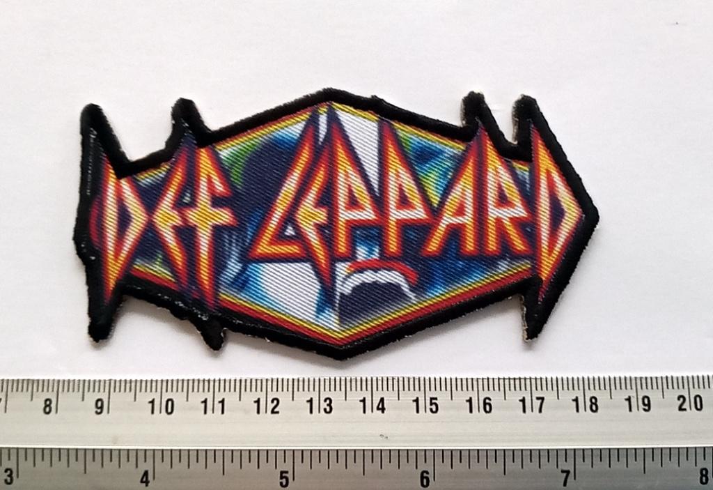 Def Leppard Hysteria vrij  mooie shaped patch d53, Verzenden, Zo goed als nieuw, Foto of Kaart
