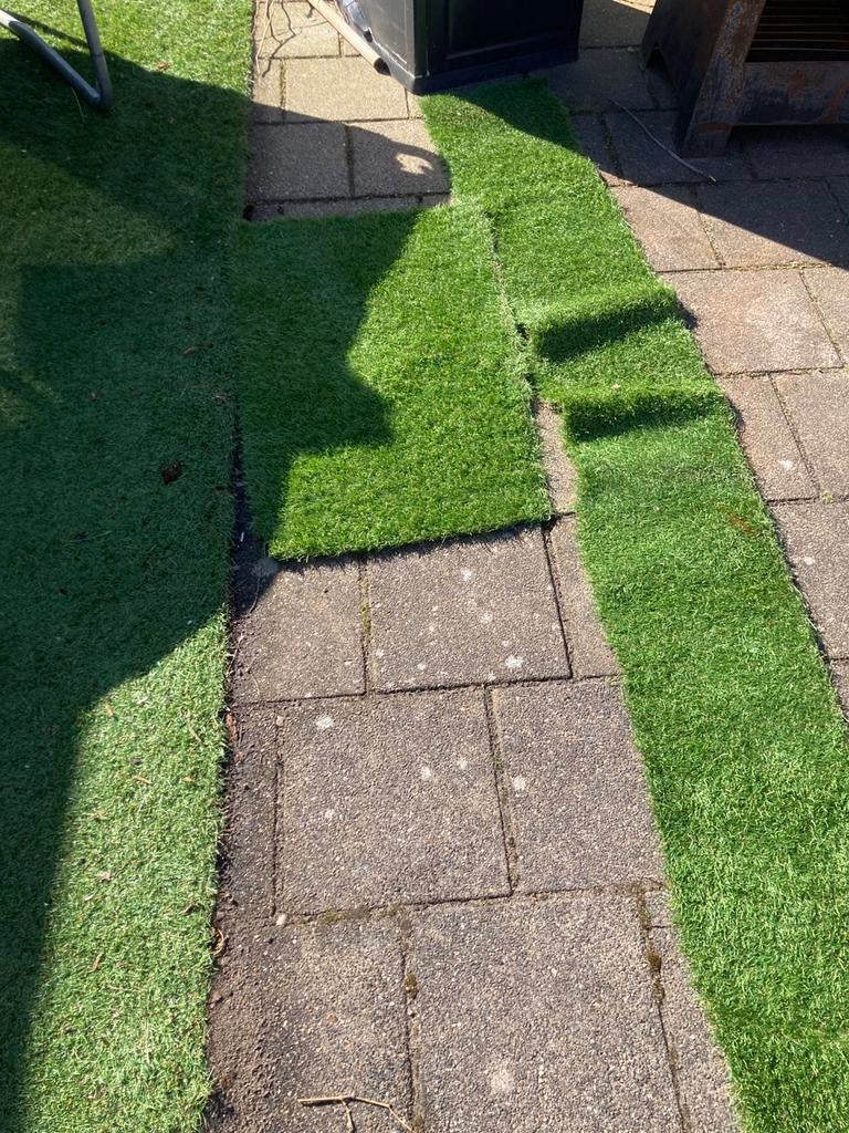 Kunstgras stukken, 2 stuks, Ophalen of Verzenden, Zo goed als nieuw, Minder dan 10 m², Kunstgras