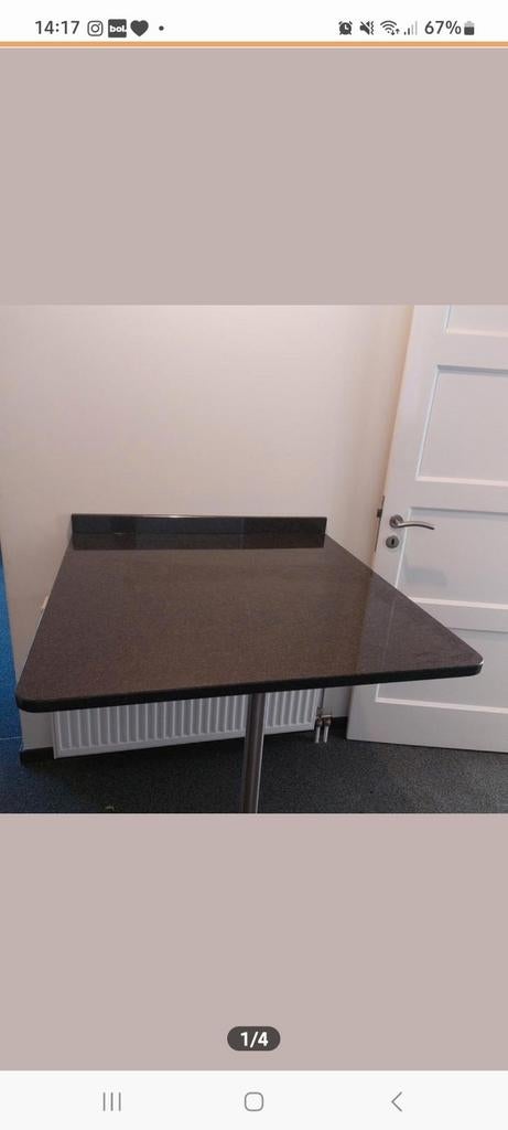 Granieten keukentafel. Zwart. Maten zie foto., Huis en Inrichting, Tafels | Eettafels, Ophalen, Overige materialen, 50 tot 100 cm