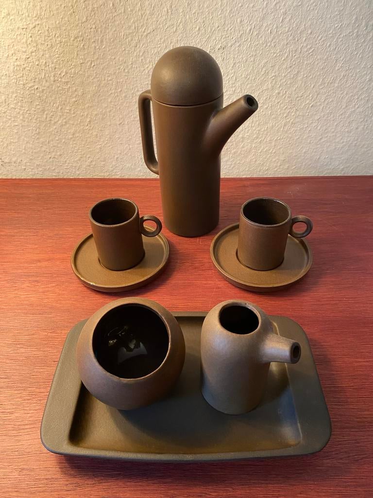 Cor Unum Theo Potmeer keramiek mokkaset, Antiek en Kunst, Antiek | Keramiek en Aardewerk, Ophalen of Verzenden