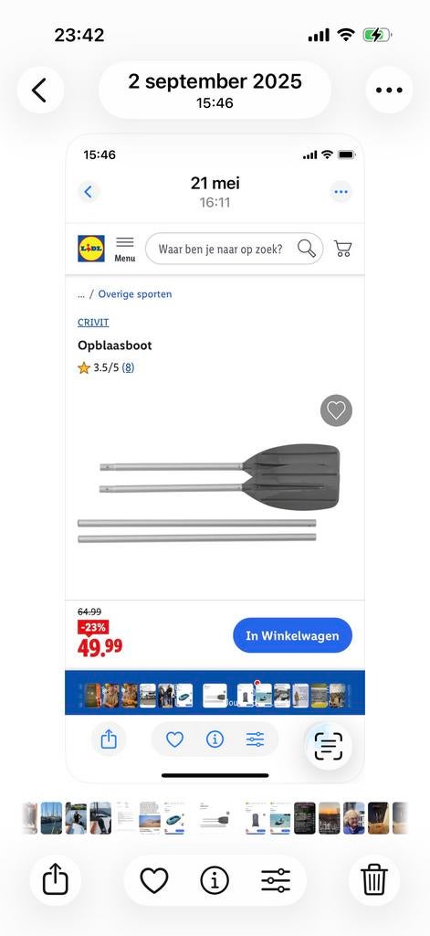 Nieuwe opblaasboot in doos - Crivit (Lidl), Tickets en Kaartjes