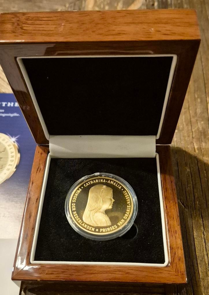 Medaille Katarina Amalia /gold & certificaat, Koningin Beatrix, Losse munt, Goud, Overige waardes