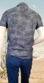 PME LEGEND🙋‍♂️ ‍️blauwe shirt korte mouw overal motief mt S, Halswijdte 38 (S) of kleiner, Zo goed als nieuw, Pme Legend, Verzenden