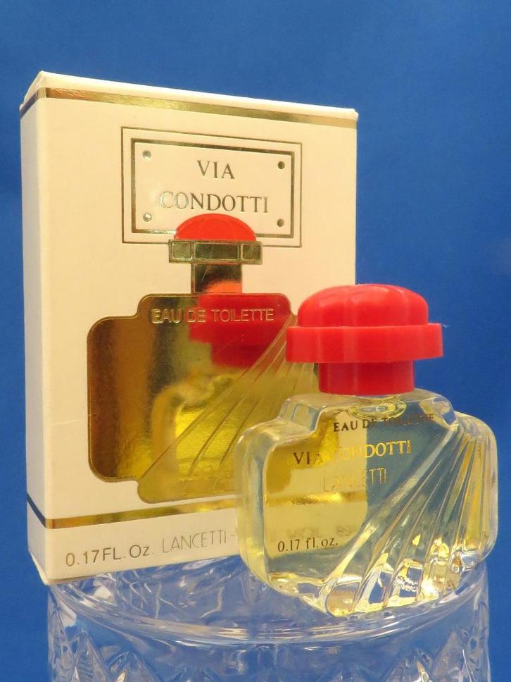 Mini - LANCETTI - Via Condotti - 5ml - edt - 4,2cm, Verzamelen, Parfumverzamelingen, Zo goed als nieuw, Miniatuur, Gevuld, Ophalen of Verzenden
