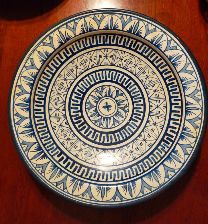 Marokkaanse Aardewerken Schaal - Handgeschilderd, Antiek en Kunst, Antiek | Keramiek en Aardewerk, Ophalen