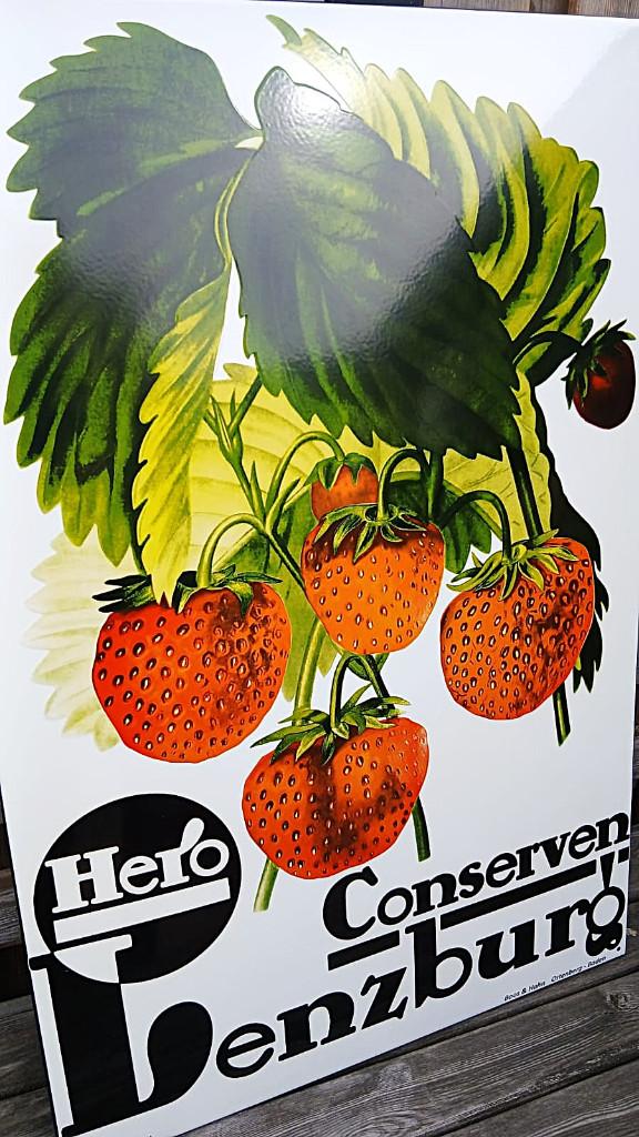 HERO conserven  emaille bord, Verzamelen, Merken en Reclamevoorwerpen, Ophalen of Verzenden, Nieuw, Reclamebord