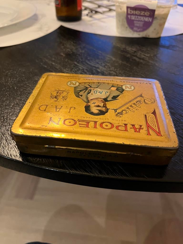 Vintage Sigarenblik Napoleon J.A.D. Gouda, Verzamelen, Blikken, Ophalen, Gebruikt, Overige, Overige merken