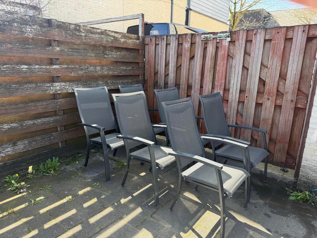 Bellagio Lugo dining antraciet, stapelbare tuinstoelen, Ophalen, Gebruikt, Textileen, Stapelbaar