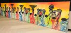 Groot kleurrijk Afrikaans schilderij - Zuid-Afrikaanse kunst, Antiek en Kunst, Ophalen