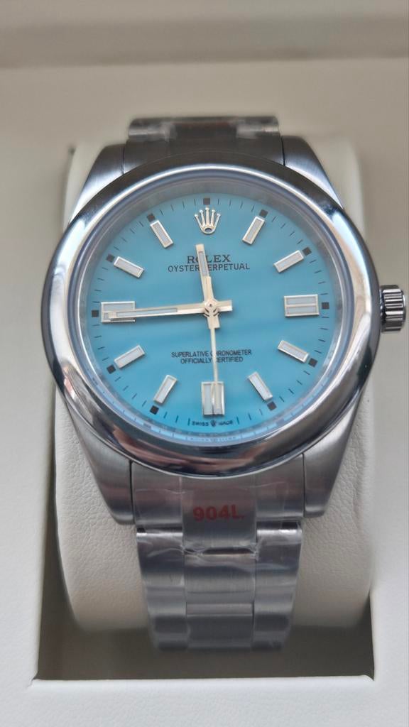 Rolex Oyster Perpetual 41mm Turquoise, Sieraden, Tassen en Uiterlijk, Ophalen of Verzenden, Nieuw, IOS, Rolex