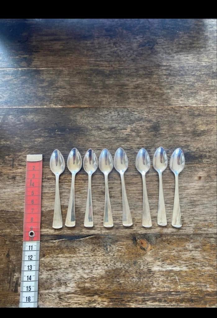 Verzilverde sola likeurlepeltjes expressolepeltjes, Antiek en Kunst, Antiek | Bestek, Ophalen of Verzenden