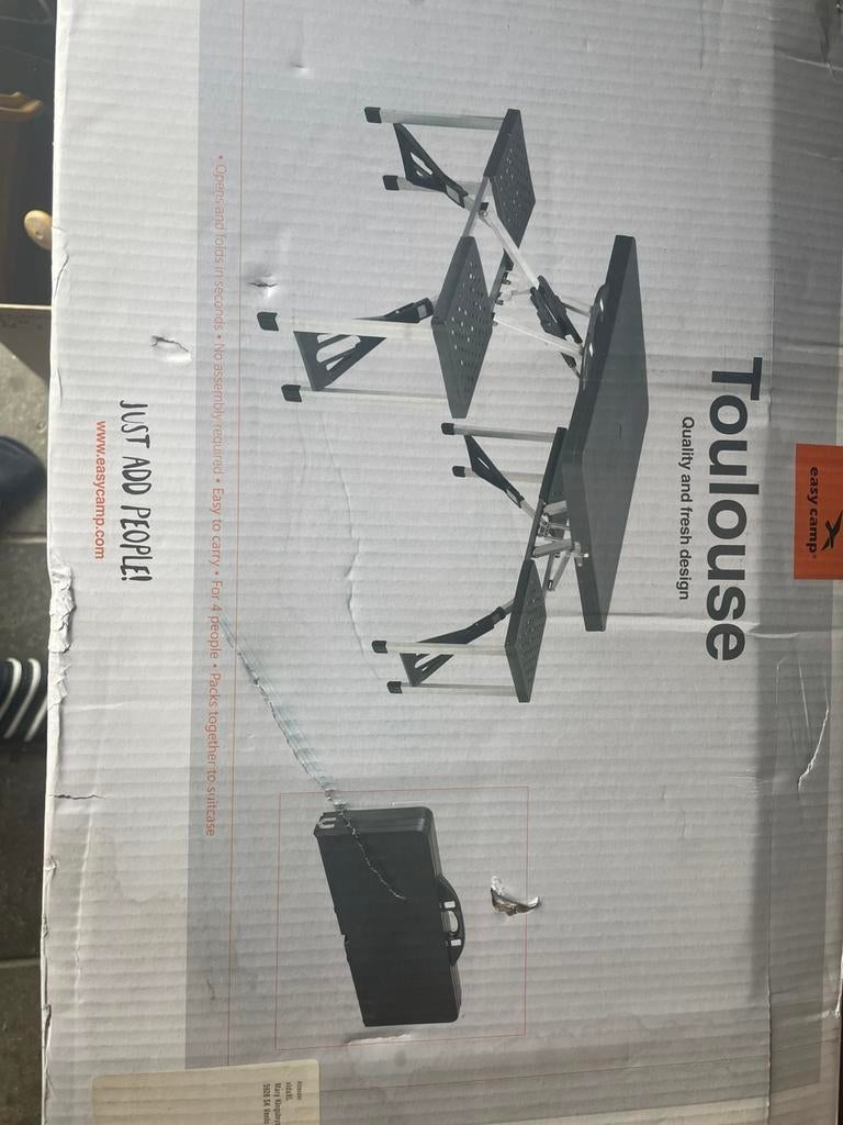 Camping tafel nieuw in doos, Caravans en Kamperen, Ophalen, Zo goed als nieuw, Campingtafel