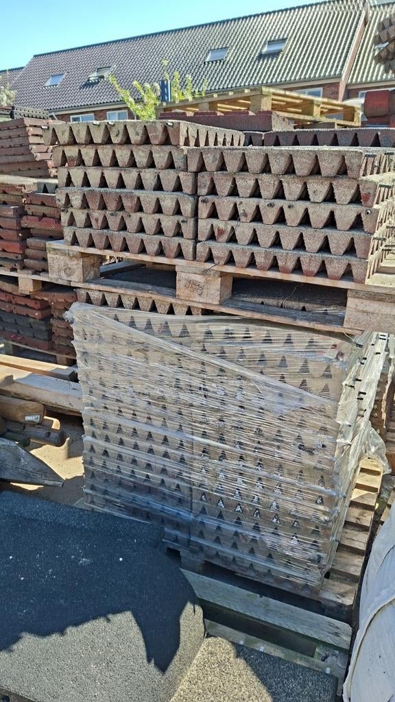 Gebruikte rubber tegels 6 cm dik - 20m², Tuin en Terras, Tegels en Klinkers, Gebruikt, Overige typen, Rubber, 10 m² of meer, Ophalen