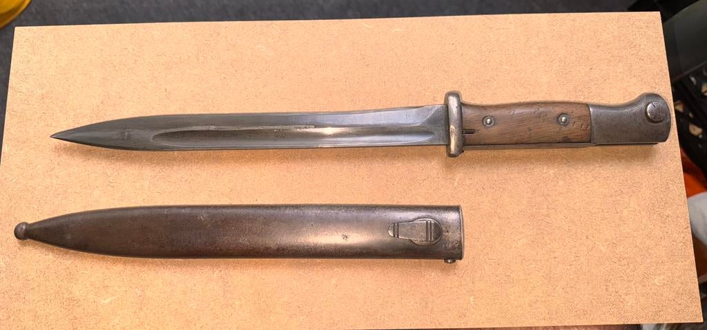 Perfecte K98 bajonet met nummergelijke schede, Verzamelen, Militaria | Tweede Wereldoorlog, Mes of Dolk, Duitsland, Verzenden