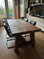 Massief eiken eethoek 90x200 met 4 stoel van henders&hazel, Huis en Inrichting, Tafels | Eettafels, Ophalen, Zelf gemaakt, Gebruikt