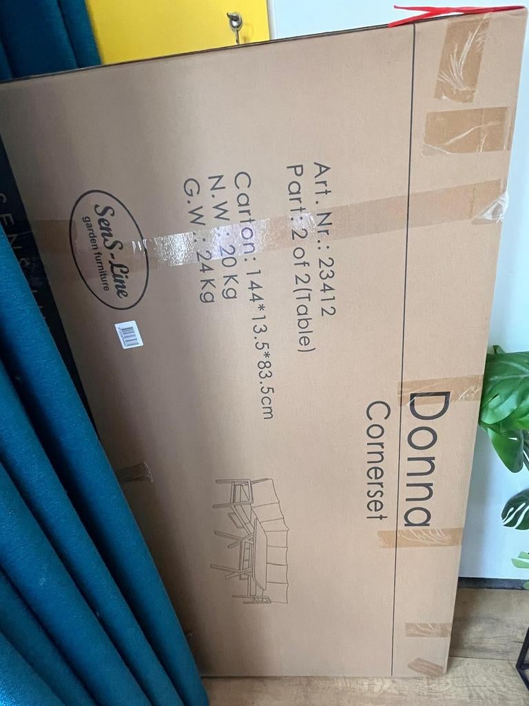 Nieuwe tuintafel met glazen blad - Sens-Line Donna, Ophalen of Verzenden, Nieuw, Rechthoekig, Overige materialen