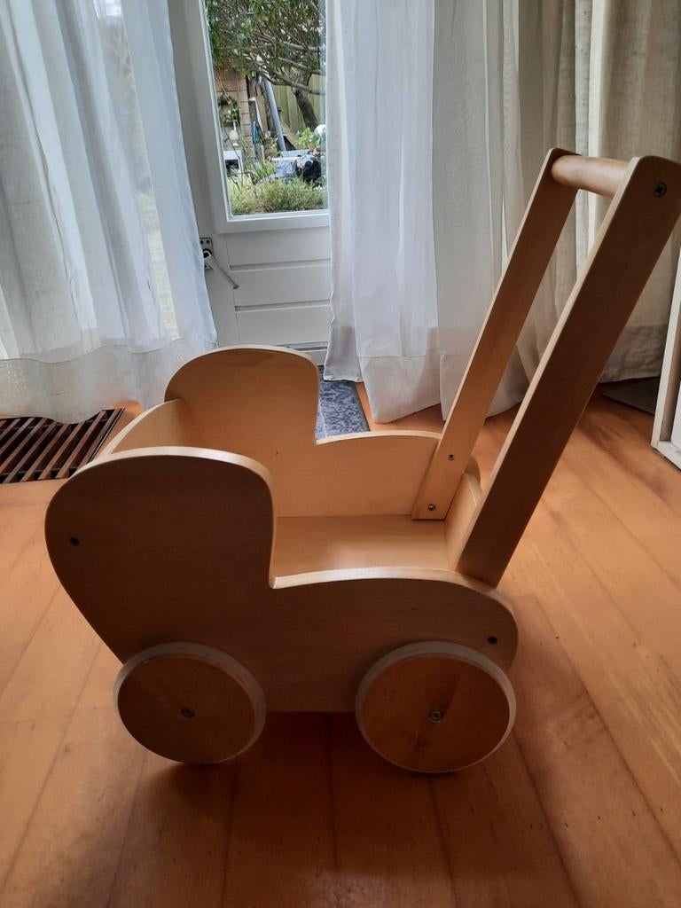 Poppenwagen hout, Kinderen en Baby's, Speelgoed | Houten speelgoed, Ophalen, Duw- of Trekspeelgoed