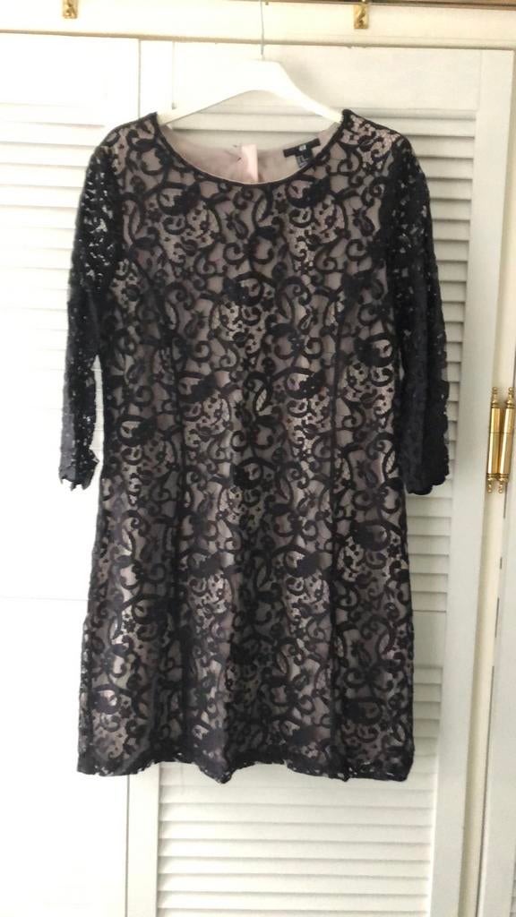 Gevoerd kanten cocktailjurkje medium heel soepel vallend, Kleding | Dames, Jurken, Maat 38/40 (M), H&M, Zwart, Ophalen of Verzenden