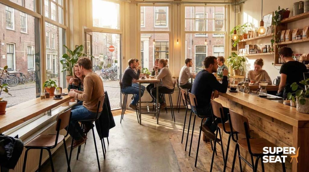 Retro vanitas schoolstoelen Mentor skool vintage   508, Ophalen of Verzenden, Nieuw, Bruin, Vijf, Zes of meer stoelen