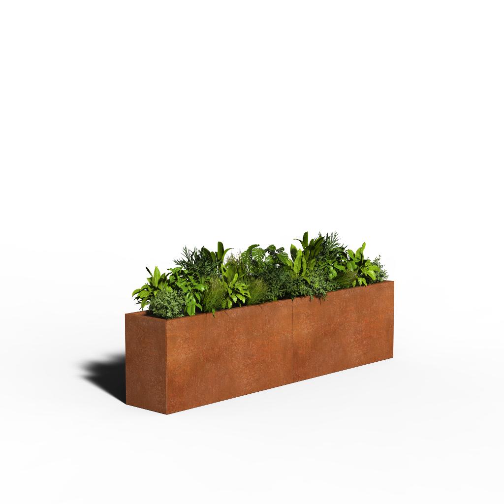 2e-kans: Cortenstaal Plantenbak 240x40x40 INCL. BODEM, Tuin en Terras, Bloembakken en Plantenbakken, Zo goed als nieuw, Metaal