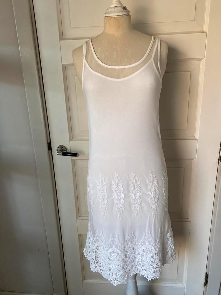 Jurk/zomer jurk kant, Kleding | Dames, Jurken, Zo goed als nieuw, Maat 34 (XS) of kleiner, Wit, Onder de knie, Ophalen of Verzenden