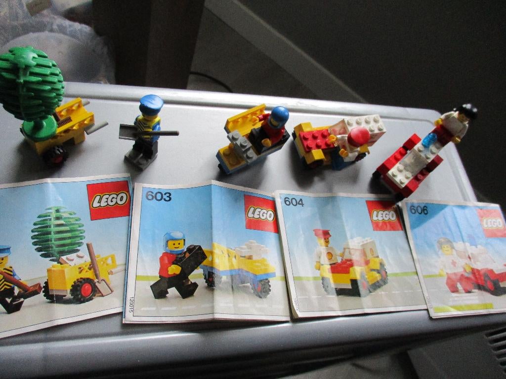 4 setjes lego 603-604-605 -606, Ophalen of Verzenden, Gebruikt, Complete set, Lego