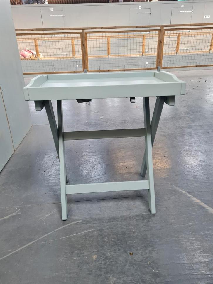 Opvouwbaar Bijzettafeltje - Grijsgroen, 57x38x73 cm, Huis en Inrichting, Tafels | Bijzettafels, Gebruikt, Rechthoekig, 60 cm of meer