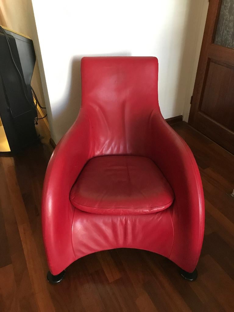 Gerard van den Berg - Lounge stoel – Model Loge - Montis, Ophalen, Gebruikt, 100 tot 125 cm, Leer