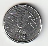 50   cent   div. jaren  Brazilië. km. 651 ( 0,35 euro ), Ophalen of Verzenden, Zuid-Amerika, Losse munt