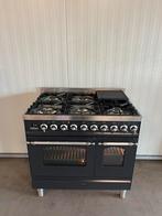 Luxe Boretti fornuis 6 pits antraciet met dubbele oven- 90cm, Ophalen of Verzenden