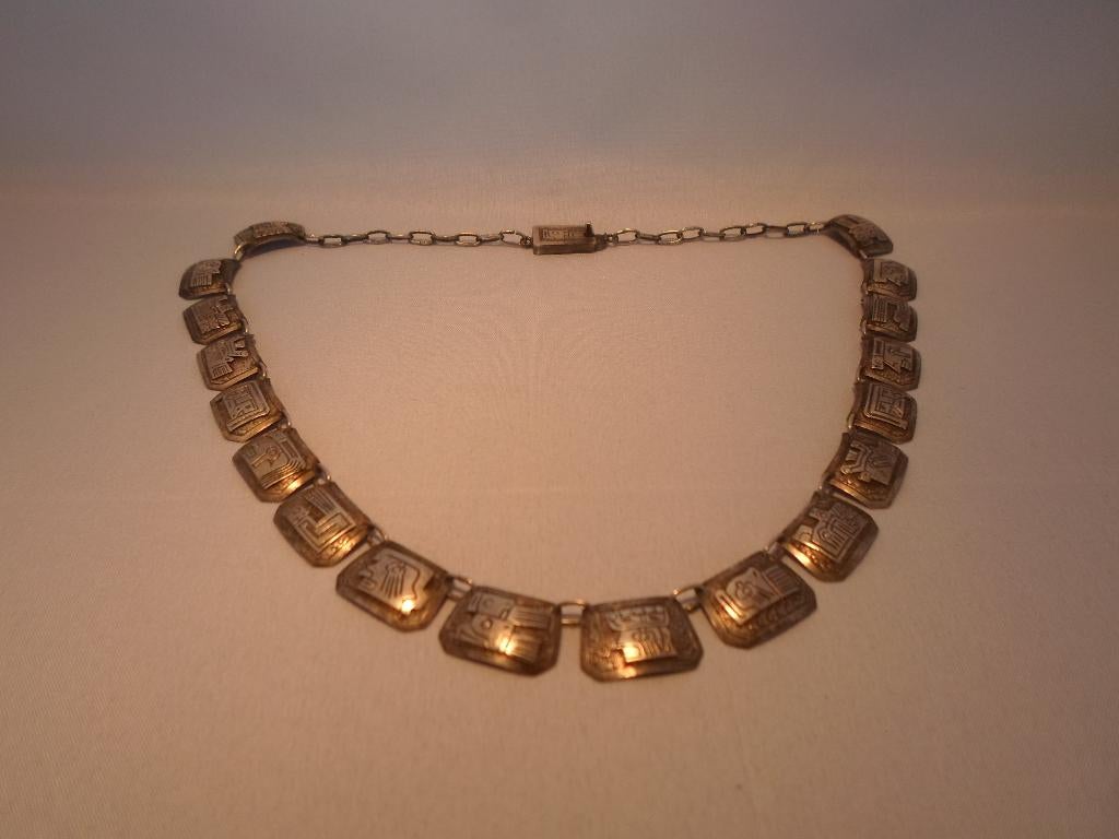 Ketting Inca Peru Zilver, Antiek en Kunst, Kunst | Niet-Westerse kunst, Ophalen of Verzenden