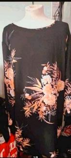 Mooi jurk met bloemen, Zwart, Maat 46/48 (XL) of groter, Ophalen of Verzenden, Zo goed als nieuw