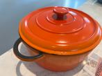 Gietijzeren pan 24 cm vermoedelijk een Vintage Staub, Gebruikt, Gietijzer, Ophalen of Verzenden, Keramische plaat