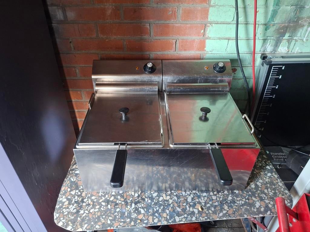 Horeca friteuse - 2x7,5L, 4 liter of meer, Ophalen of Verzenden, Zo goed als nieuw, Duo-friteuse