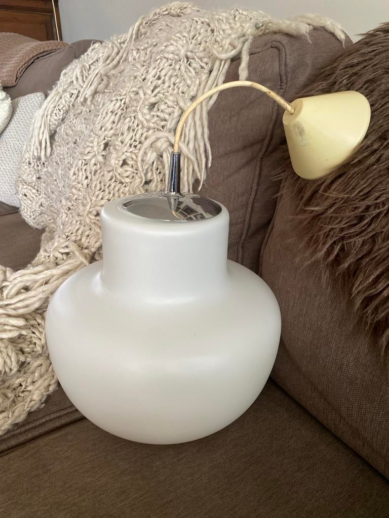 Vintage Opaline Mushroom Hanglamp Peill & Putzler jaren 70, Antiek en Kunst, Ophalen of Verzenden