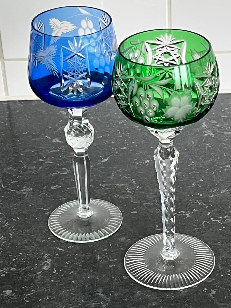 Twee prachtige  glazen Ajka kristal, Antiek en Kunst, Ophalen of Verzenden