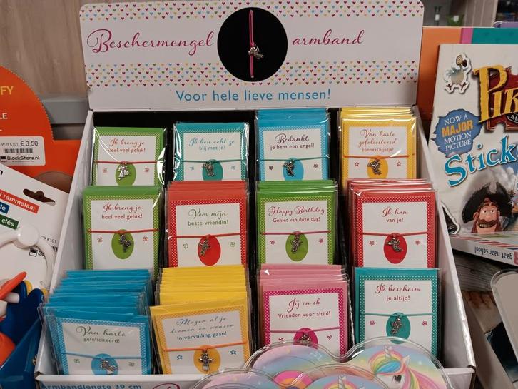 Beschermengel armbandje - Diverse teksten, Sieraden, Tassen en Uiterlijk, Armbanden, Nieuw, Elastiek, Overige kleuren, Met bedels of kralen