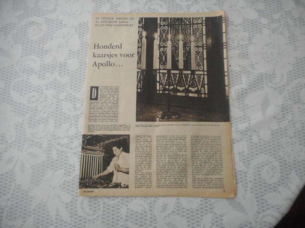 Gouda. Kaarsenindustrie. Honderd jaar. 1958., Ophalen of Verzenden, 1940 tot 1960, Nederland, Knipsel(s)