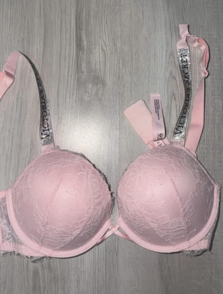 Roze Victoria’s Secret Bh Glitter Bandje Maat 80C/36C, Ophalen of Verzenden, BH