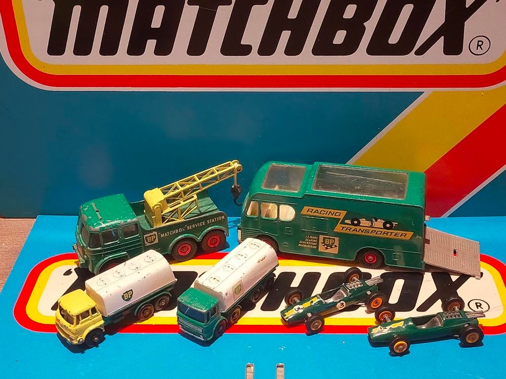 Lesney Matchbox BP Set voertuigen, Ophalen of Verzenden, Gebruikt, Bus of Vrachtwagen, Lesney