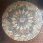 Bijzettafeltje met blad van mozaïek, Minder dan 55 cm, Metaal of Aluminium, Rond, Zo goed als nieuw