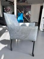 6 Dutchz eetkamerstoelen - groen-blauw microleder, Gebruikt, Overige kleuren, Ophalen of Verzenden, Stof